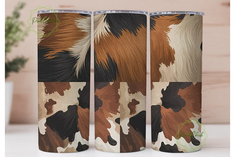 Cowhide 20oz Tumbler Wrap Sublimation PixelChick 