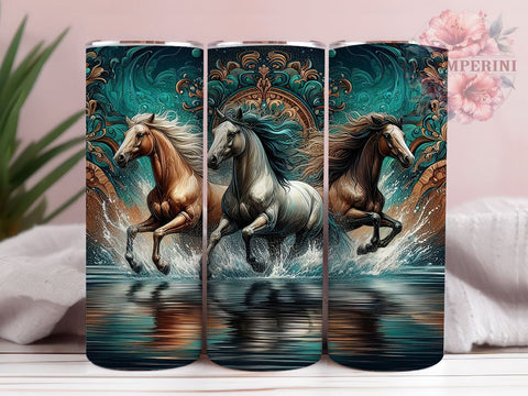 Cowhide Aztec Horse 20oz Tumbler Wrap PNG, Running Horses Tumbler PNG Sublimation Design, Straight & Tapered Tumbler Wrap, Instant Digital Download Sublimation Li Zamperini 
