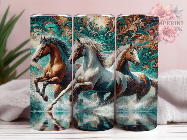 Cowhide Aztec Horse 20oz Tumbler Wrap PNG, Running Horses Tumbler PNG Sublimation Design, Straight & Tapered Tumbler Wrap, Instant Digital Download Sublimation Li Zamperini 