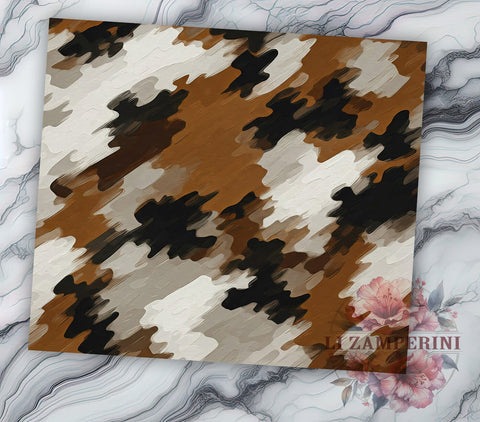 Cowhide Black and Brown Tumbler Wrap, Sublimation Tumbler, 20oz Tumbler Design, Black And Brown Wrap, Rustic Tumbler, Animal Print Tumbler, Cow Print Sublimation Sublimation Li Zamperini 