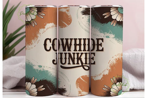 Cowhide Junkie 20oz Tumbler Wrap Sublimation PixelChick 