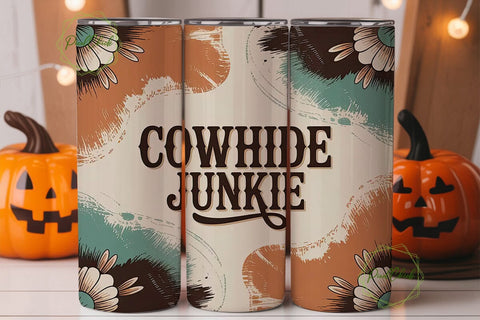 Cowhide Junkie 20oz Tumbler Wrap Sublimation PixelChick 