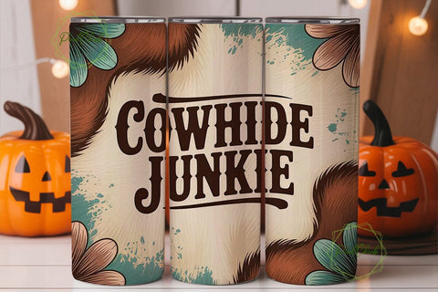 Cowhide Junkie 20oz Tumbler Wrap Sublimation PixelChick 