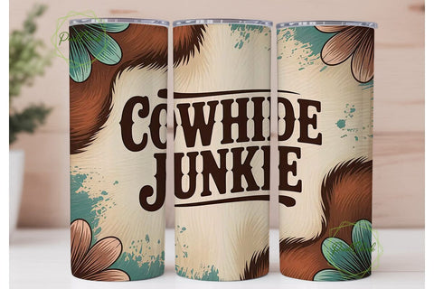 Cowhide Junkie 20oz Tumbler Wrap Sublimation PixelChick 