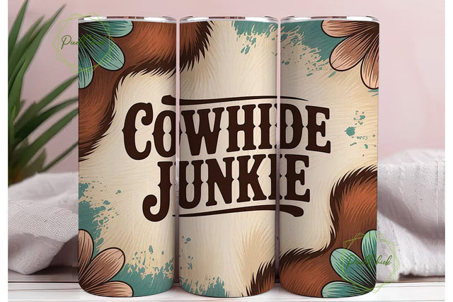 Cowhide Junkie 20oz Tumbler Wrap Sublimation PixelChick 