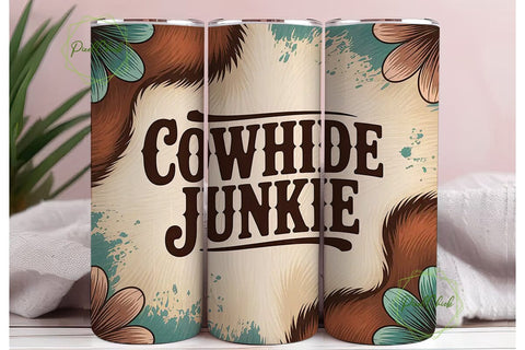 Cowhide Junkie 20oz Tumbler Wrap Sublimation PixelChick 