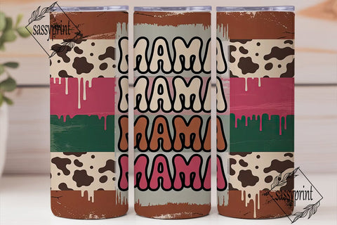 Cowhide Mama Distressed 20oz Tumbler Sublimation sassyprint 