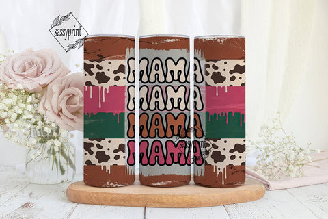 Cowhide Mama Distressed 20oz Tumbler Sublimation sassyprint 