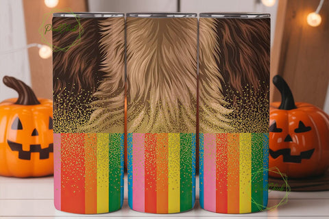 Cowhide Rainbow Glitter 20oz Tumbler Sublimation PixelChick 