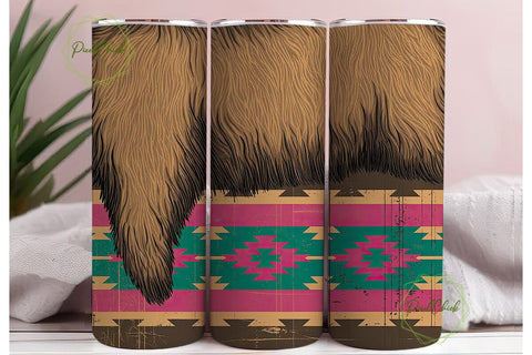 Cowhide Western 20oz Tumbler Wrap Sublimation PixelChick 