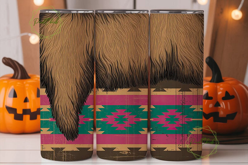 Cowhide Western 20oz Tumbler Wrap Sublimation PixelChick 