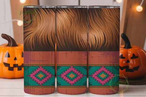 Cowhide Western 20oz Tumbler Wrap Sublimation PixelChick 