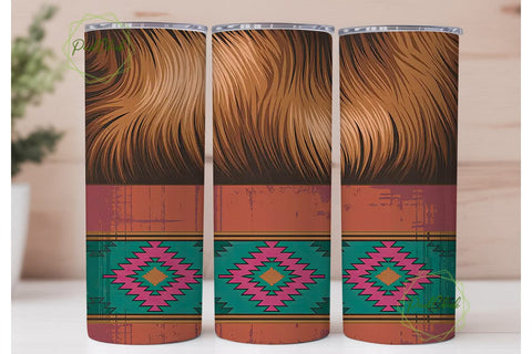 Cowhide Western 20oz Tumbler Wrap Sublimation PixelChick 
