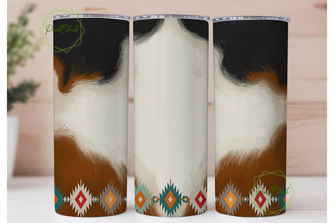 Cowhide Western Tumbler Wrap PNG Sublimation PixelChick 