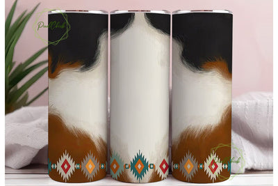 Cowhide Western Tumbler Wrap PNG Sublimation PixelChick 