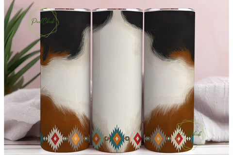 Cowhide Western Tumbler Wrap PNG Sublimation PixelChick 