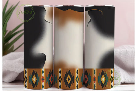 Cowhide Western Tumbler Wrap PNG Sublimation PixelChick 
