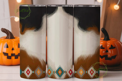 Cowhide Western Tumbler Wrap PNG Sublimation PixelChick 
