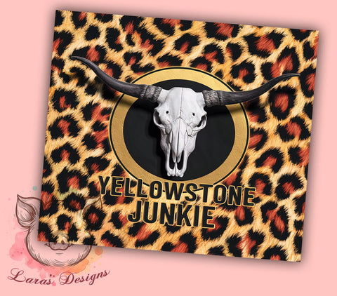 Cowhide Yellowstone 20oz Tumbler Png, Straight & Tapered Tumbler Png, Bull Skull Purple Tumbler Png, Digital Download PNG Sublimation Lara' s Designs 