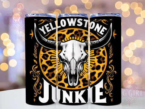 Cowhide Yellowstone 20oz Tumbler Wrap Sublimation Design, Straight Tapered Tumbler Wrap, Bull Skull Tumbler Png, Instant Digital Download Sublimation SvggirlplusArt 