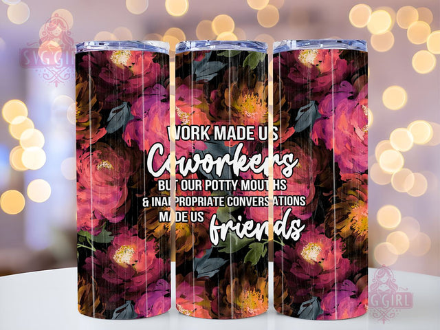 Coworker Friends 20oz Tumbler Wrap Sublimation Design, Straight Tapered Tumbler Wrap, Funny Coworker Tumbler Png, Instant Digital Download Sublimation SvggirlplusArt 