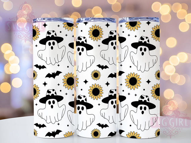 Cowprint Ghost Boojee Western Tumbler, Boojee Western, Cute Halloween, 20Oz Tumbler Wrap, Sublimation Drinkware, Spooky Cowgirl, Funny Fall Design Sublimation SvggirlplusArt 