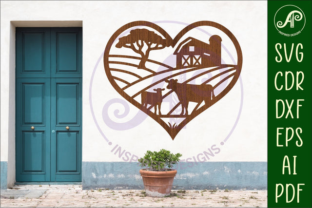 Cows farm heart wall sign, SVG file. SVG APInspireddesigns 