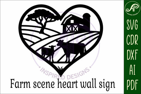 Cows farm heart wall sign, SVG file. SVG APInspireddesigns 
