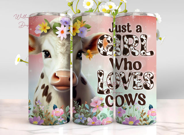 Cows Gifts for Women Girls Cow Watercolor Tumbler, Baby Highland Cow watercolor Tumbler 20 oz Skinny Tumbler Sublimation Design Sublimation WillowSageDesign 