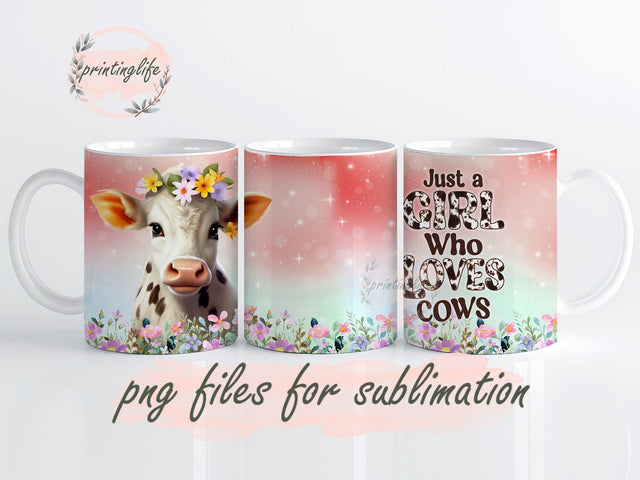 Cows Mug Wrap Design, Instant Digital Design Download Mug Wrap Design, Mug Design PNG Sublimation PrintingLife 