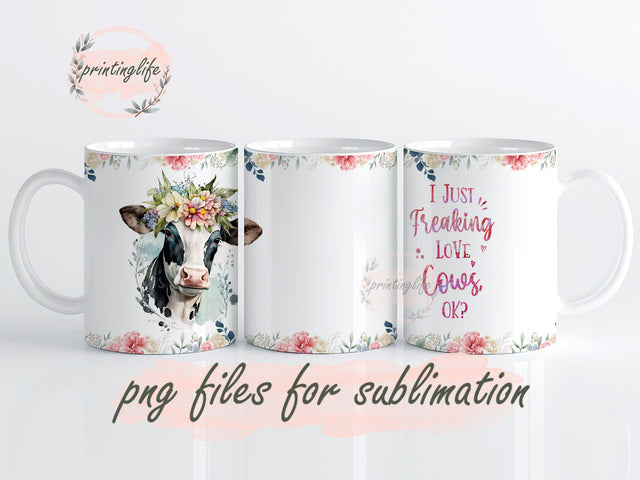 Cows Mug Wrap Mug, Cows Mug Sublimation Design, Cows Mug Wrap, Instant Digital Download PNG Sublimation PrintingLife 