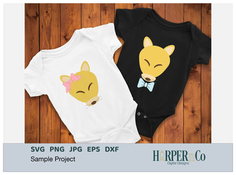 Coyote with Bows and Flowers SVG PNG Cut EPS File SVG HarperNCo 