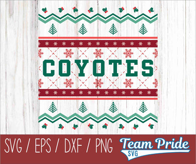Coyotes Ugly Christmas Sweater Festive Holiday Design SVG, EPS, DXF, PNG SVG Team Pride SVG 