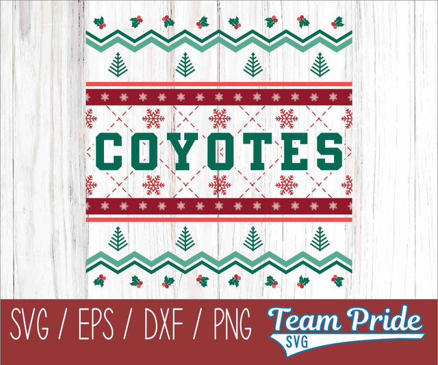 Coyotes Ugly Christmas Sweater Festive Holiday Design SVG, EPS, DXF, PNG SVG Team Pride SVG 