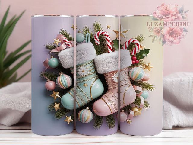 Cozy 3D Hanging Christmas Stockings Tumbler, Holiday Wrap Design, 20oz Tumbler Sublimation, Festive Fireplace Tumbler, Hanging Stockings Wrap, Cozy Christmas Sublimation, Winter Holiday Tumbler Sublimation Li Zamperini 