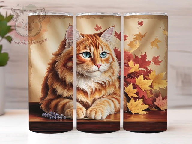 Cozy Autumn Black Cat Tumbler Wrap, Fall Tumbler Png, 20oz Skinny Tumbler, Sublimation Download, Autumn Cat Png, Cozy Autumn Tumbler, Black Cat Tumbler Sublimation Lara' s Designs 
