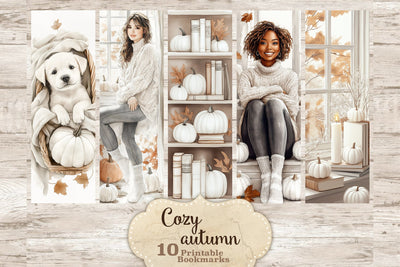 Cozy Autumn Bookmarks | Fall Printable Paper SVG GlamArtZhanna 