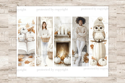 Cozy Autumn Bookmarks | Fall Printable Paper SVG GlamArtZhanna 