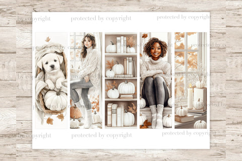 Cozy Autumn Bookmarks | Fall Printable Paper SVG GlamArtZhanna 