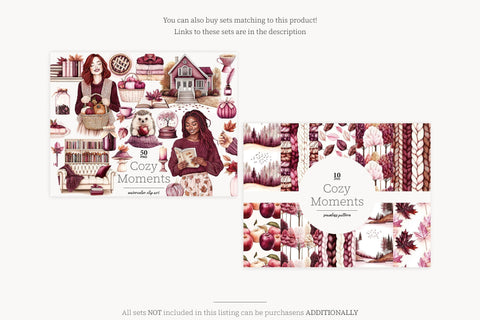 Cozy Autumn Clipart Collection | Fall Home Library PNG SVG GlamArtZhanna 