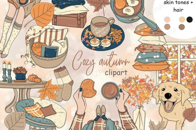 Cozy Autumn Clipart | Fall Spice Clipart SVG GlamArtZhanna 
