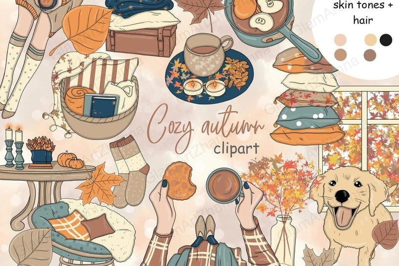 Cozy Autumn Clipart | Fall Spice Clipart SVG GlamArtZhanna 