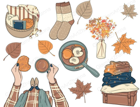 Cozy Autumn Clipart | Fall Spice Clipart SVG GlamArtZhanna 