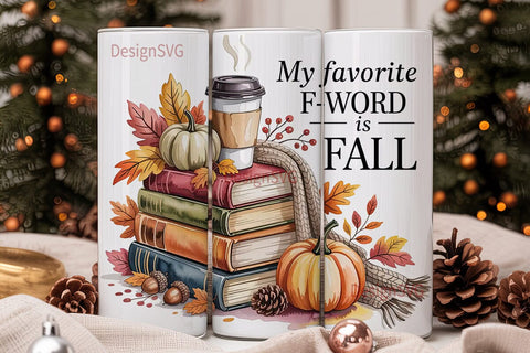 Cozy Autumn F-Word 20oz Tumbler Sublimation DesignSVG 