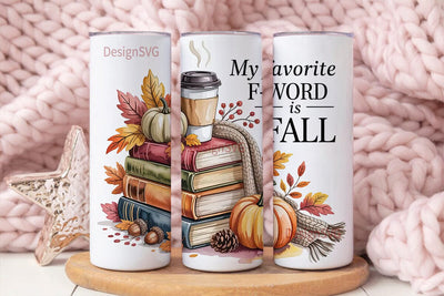 Cozy Autumn F-Word 20oz Tumbler Sublimation DesignSVG 
