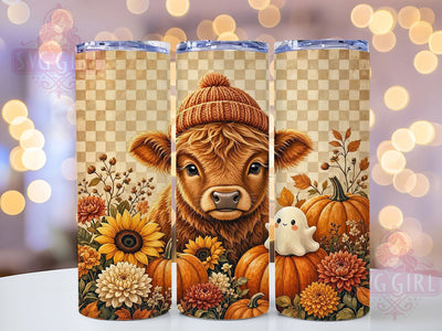 Cozy Autumn Highland Calf 20oz Tumbler, Cozy Autumn, Highland Calf, Fluffy Cow, 20oz Tumbler Wrap, Sublimation Design, Fall Farm Animal, Digital Download Sublimation SvggirlplusArt 
