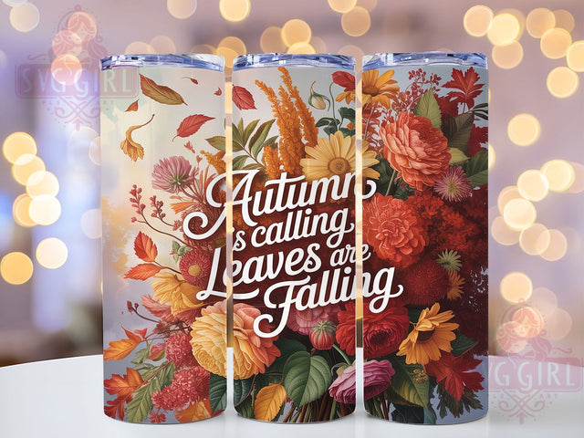 Cozy Autumn Leaves Tumbler, Fall Vibes Wrap, 20oz Tumbler Sublimation, Seasonal Foliage Design, Rustic Autumn Sublimation, Cozy Nature Tumbler, Harvest Season Wrap Sublimation SvggirlplusArt 