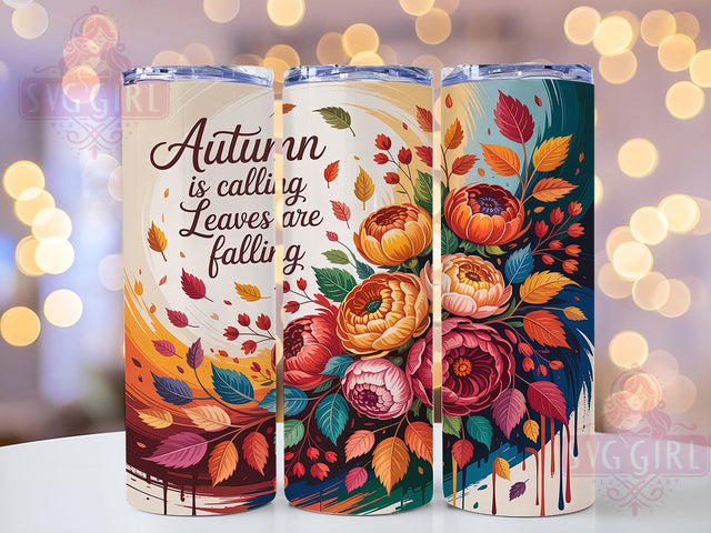 Cozy Autumn Leaves Tumbler, Fall Vibes Wrap, 20oz Tumbler Sublimation, Seasonal Foliage Design, Rustic Autumn Sublimation, Cozy Nature Tumbler, Harvest Season Wrap Sublimation SvggirlplusArt 