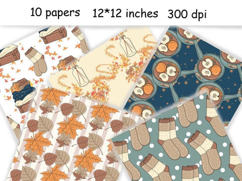 Cozy Autumn PATTERN Fall Spice Party Autumn Fashion - JPEG Digital Pattern GlamArtZhanna 