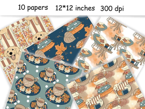 Cozy Autumn PATTERN Fall Spice Party Autumn Fashion - JPEG Digital Pattern GlamArtZhanna 